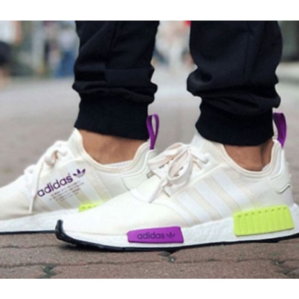 Adidas NMD R1 Boost Men’s Running Shoe Sneaker Size 9 Semi Solar White D96626 - Picture 9 of 10